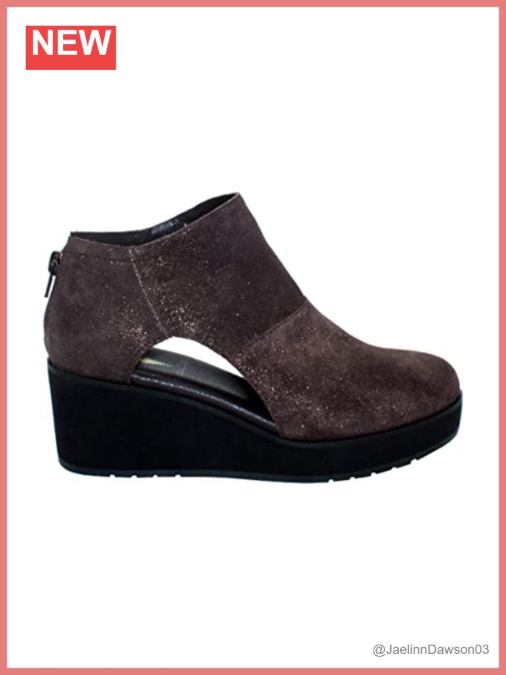 Volatile Bianca Suede Wedge Ankle Bootie with Side Cutouts Slip-On Women's